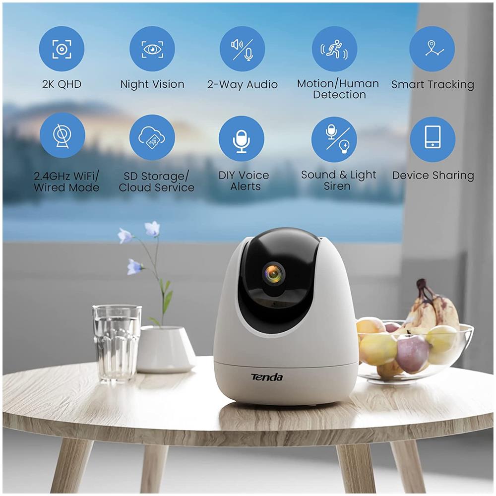 Telecamera di Sorveglianza CP6 per interno con Rosluzione 2K Rotazione 360° Colore Bianco - Foto 2