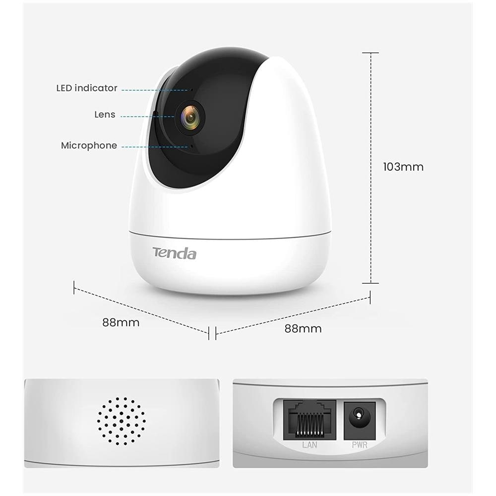 Telecamera di Sorveglianza CP6 per interno con Rosluzione 2K Rotazione 360° Colore Bianco - Foto 7