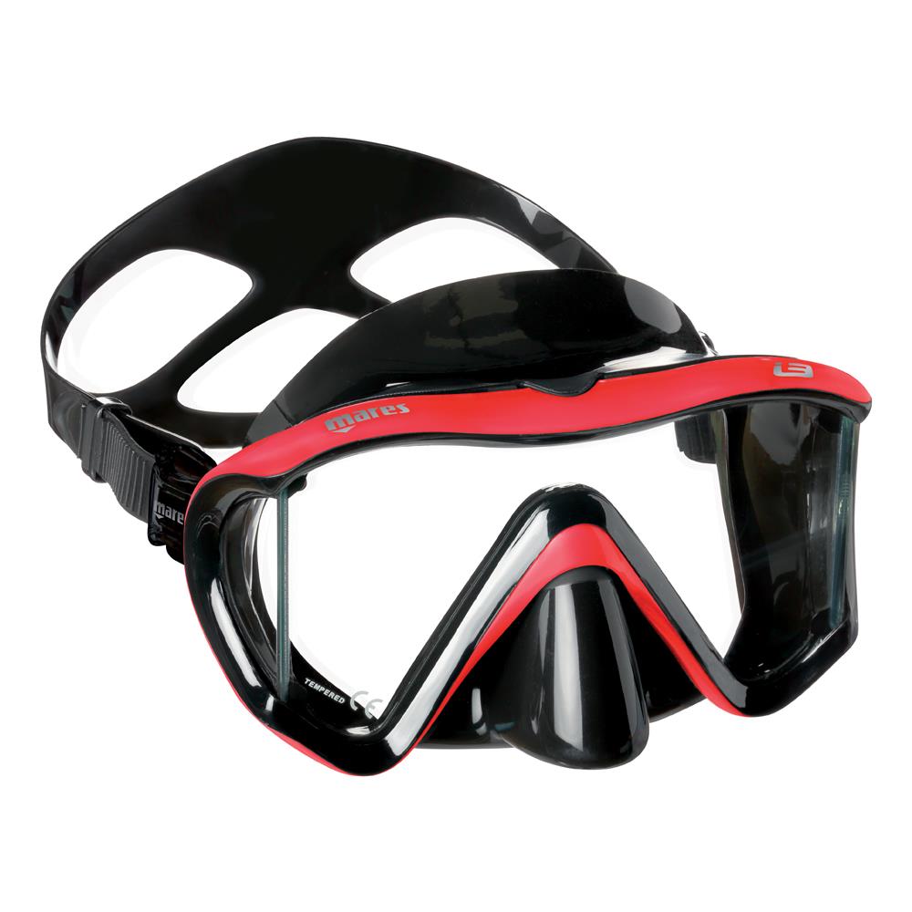 Maschera I3 Sunrise Trasparente Nero / rosso - Foto 1