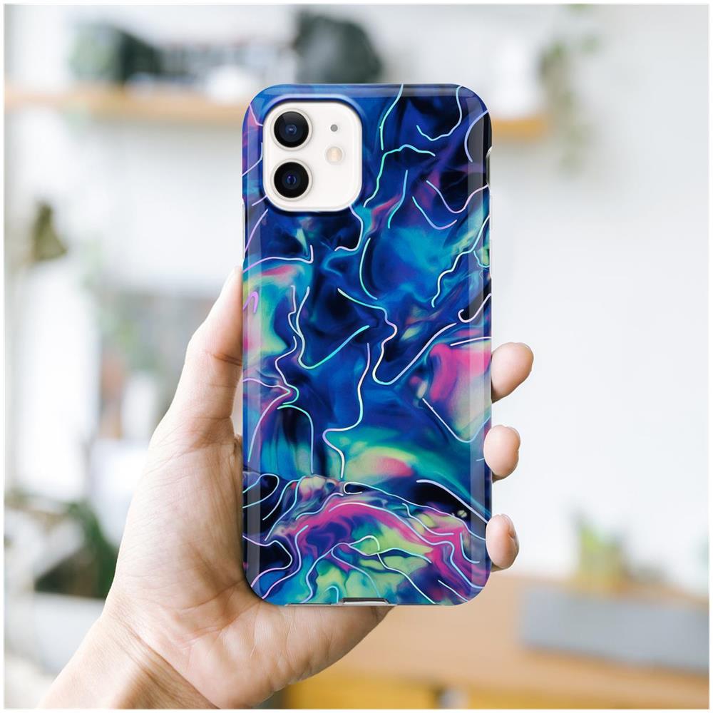 Custodia Compatibile Con Apple Iphone 12 / Iphone 12 Pro In Marmo Rosa Blu No. 17 - Coperchio Protettivo In Silicone Tpu Con Motivo A Mosaico - Foto 7