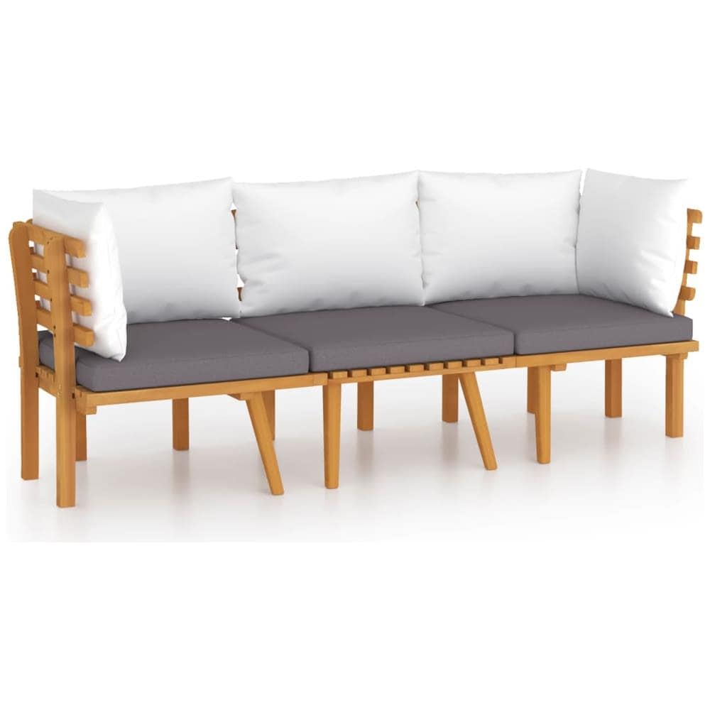 Set Divani Da Giardino 3 Pz Con Cuscini In Massello Di Acacia - Foto 2