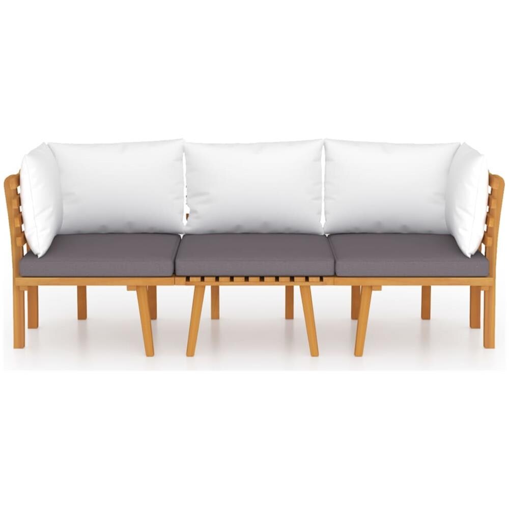 Set Divani Da Giardino 3 Pz Con Cuscini In Massello Di Acacia - Foto 3