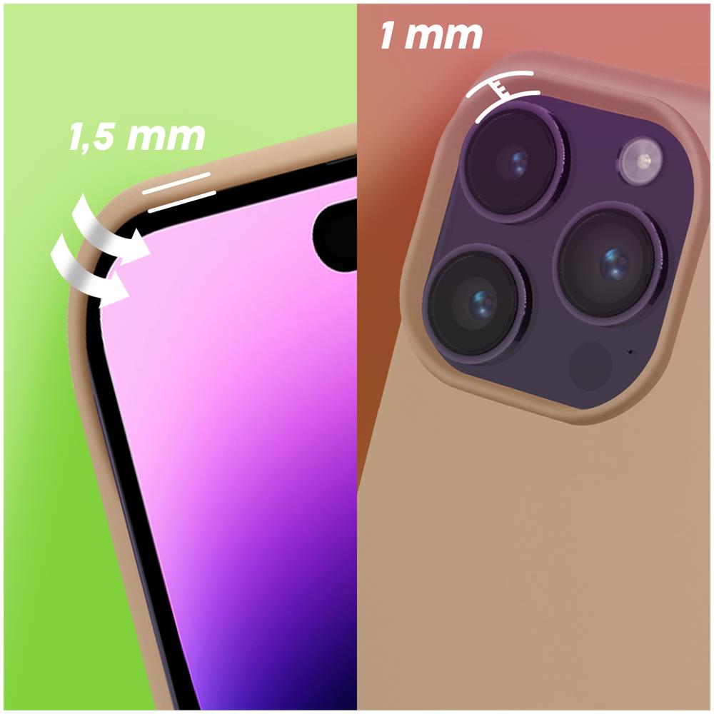 Cover Per Iphone 14 Pro Max Ibrida Semirigida Sottile Leggera Rosa Sabbia - Foto 5