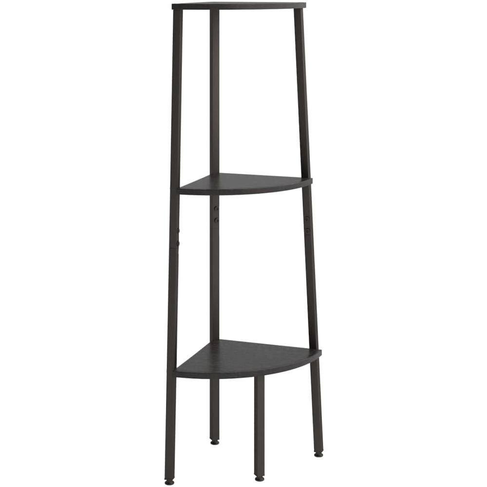 Scaffale Angolare A 3 Livelli Nero 45,5x31,5x120 Cm - Foto 2