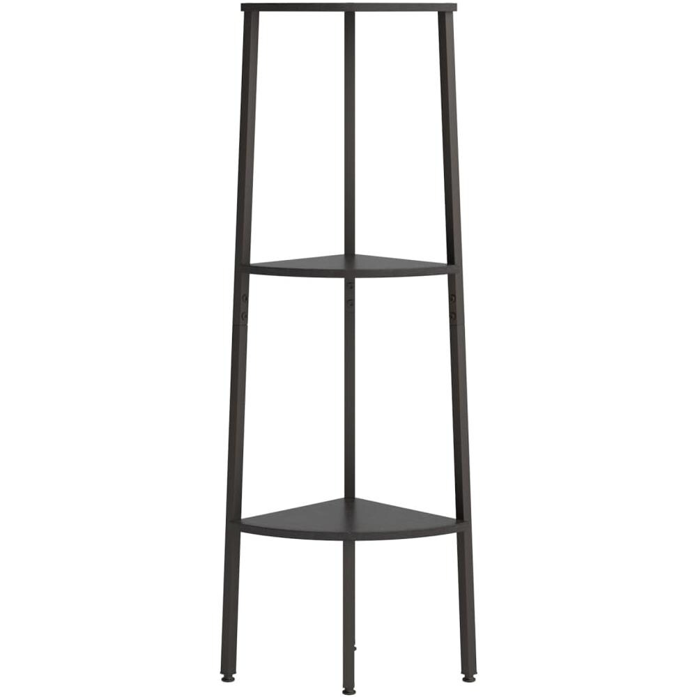 Scaffale Angolare A 3 Livelli Nero 45,5x31,5x120 Cm - Foto 3
