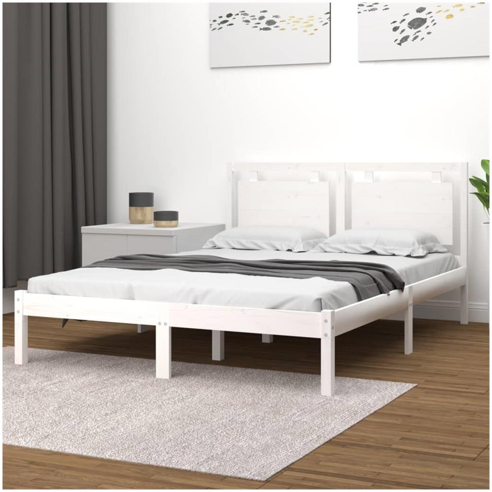 Giroletto Bianco In Legno Massello 160x200 Cm - Foto 1