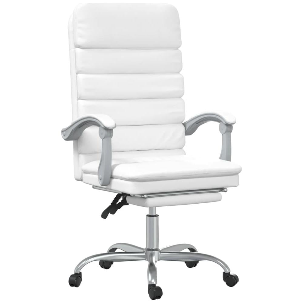 Poltrona da Ufficio Massaggiante Reclinabile Bianca Similpelle - Foto 2