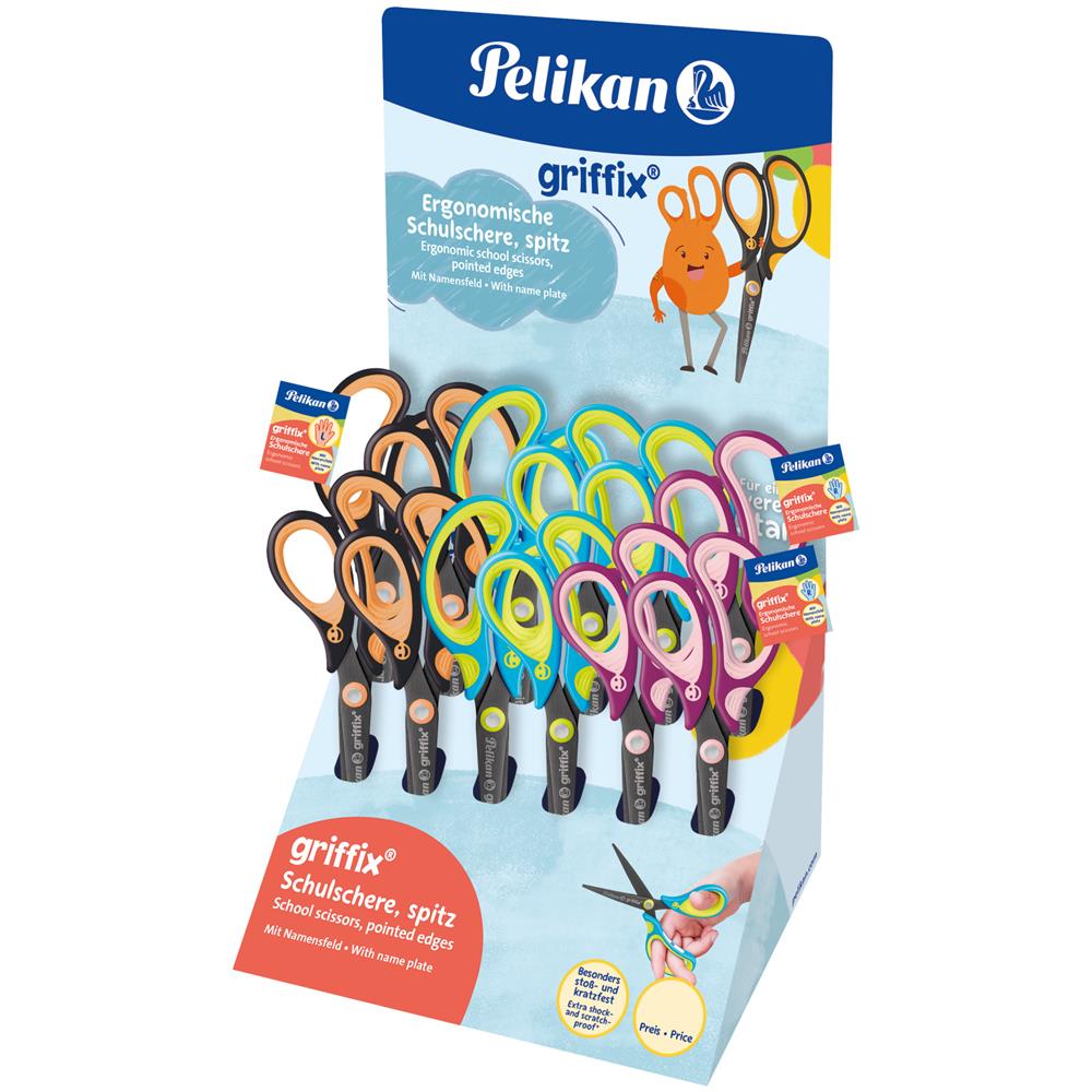 Griffix Schulschere, Spitz, Thekendisplay Mit Softgriff Fr Komfortables Schneiden, Mit Namensschild - 1 Stck (605380) - Foto 1