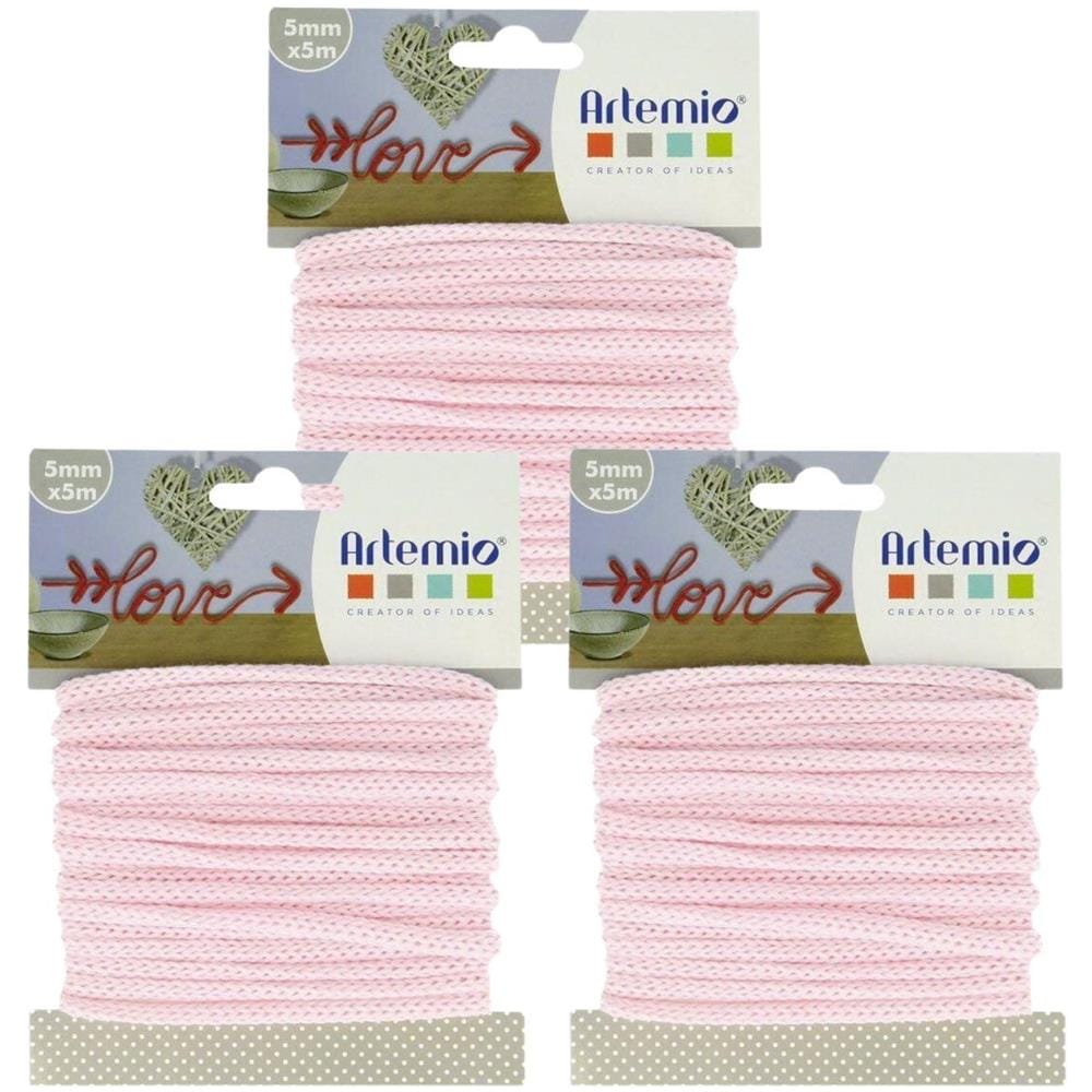 3 Filati Per Maglieria 5 Mm X 5 M - Rosa - Foto 1