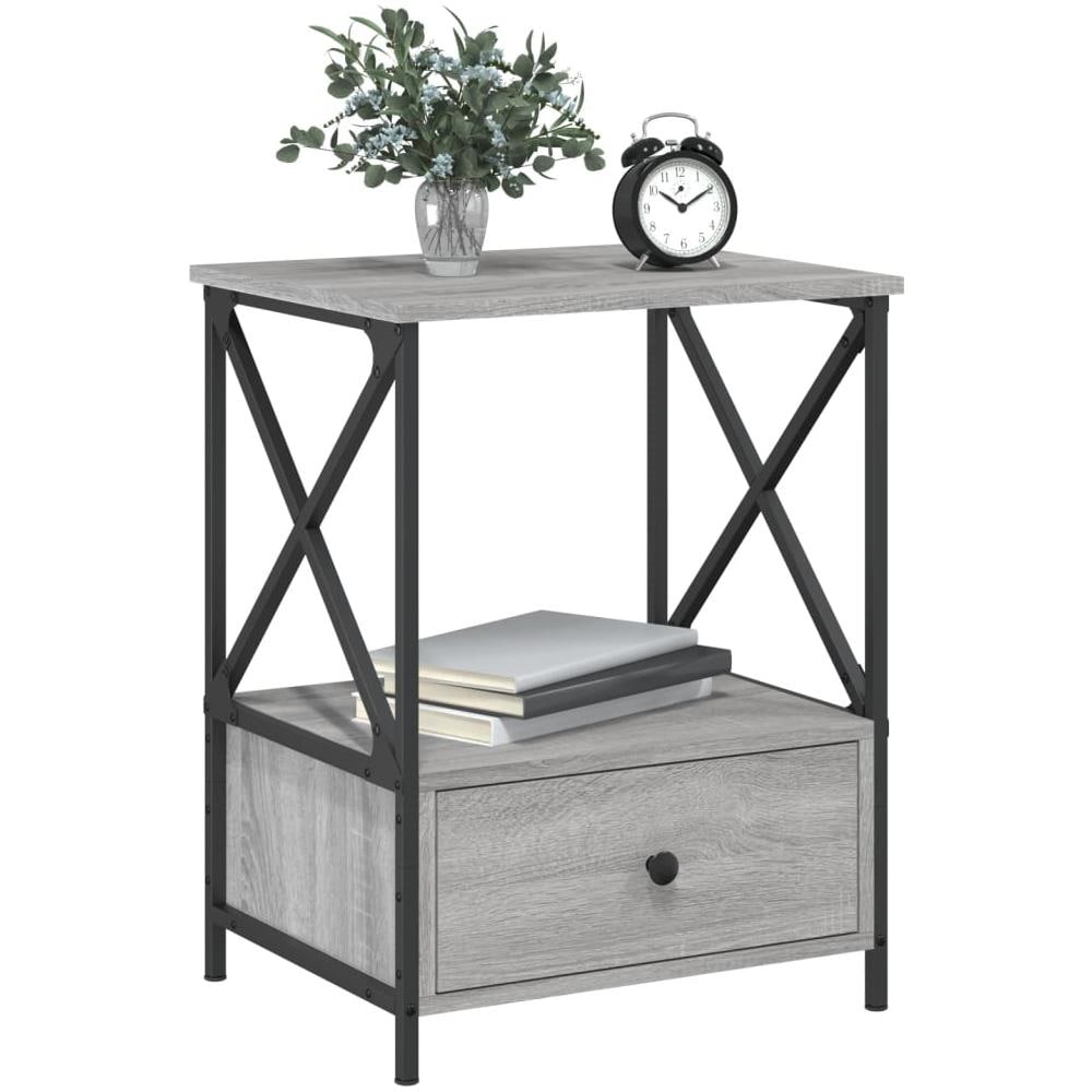 Comodini 2 Pz Grigio Sonoma 50x41x65 Cm In Legno Multistrato - Foto 3