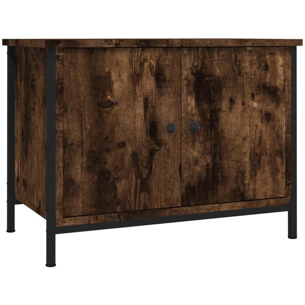 Mobile Tv Con Ante Rovere Fumo 60x35x45 Cm In Legno Multistrato - Foto 2