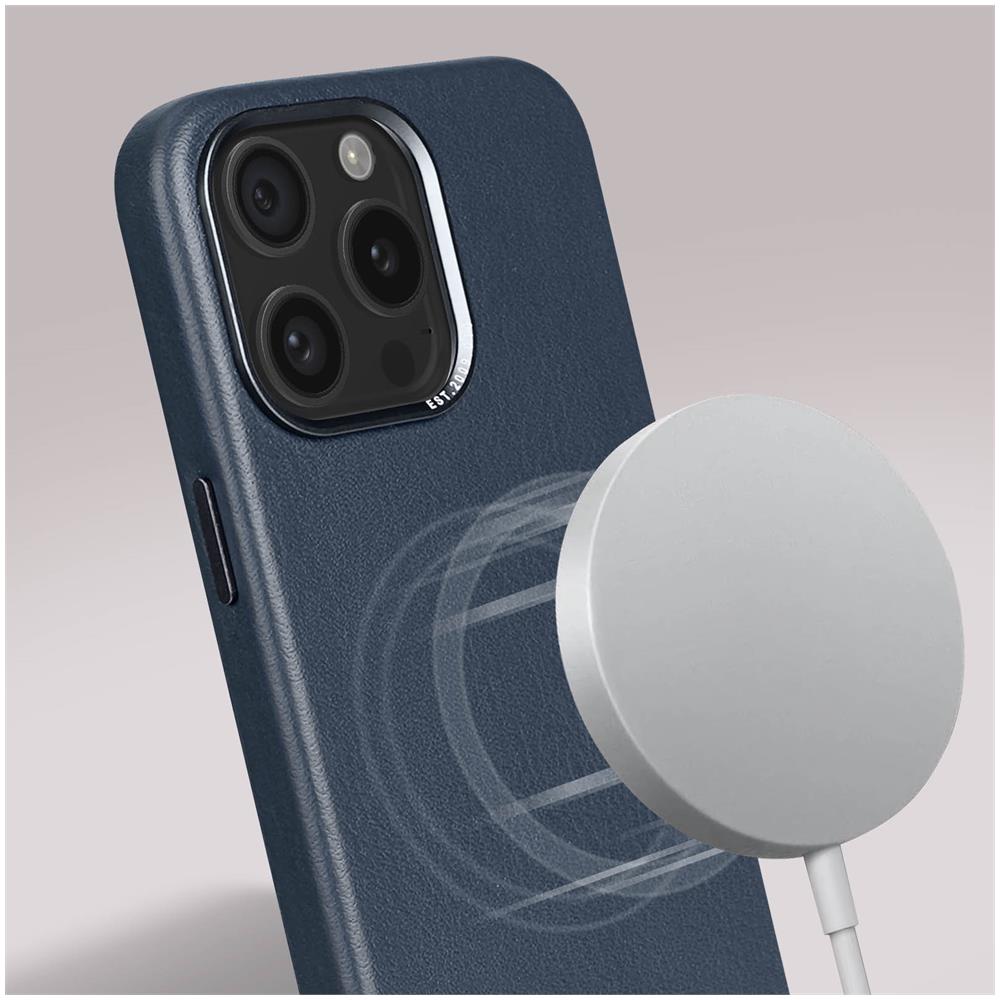 Cover Magsafe Per Iphone 15 Pro Pelle Pieno Fiore Anti-urto 1,2 M Tan - Foto 5