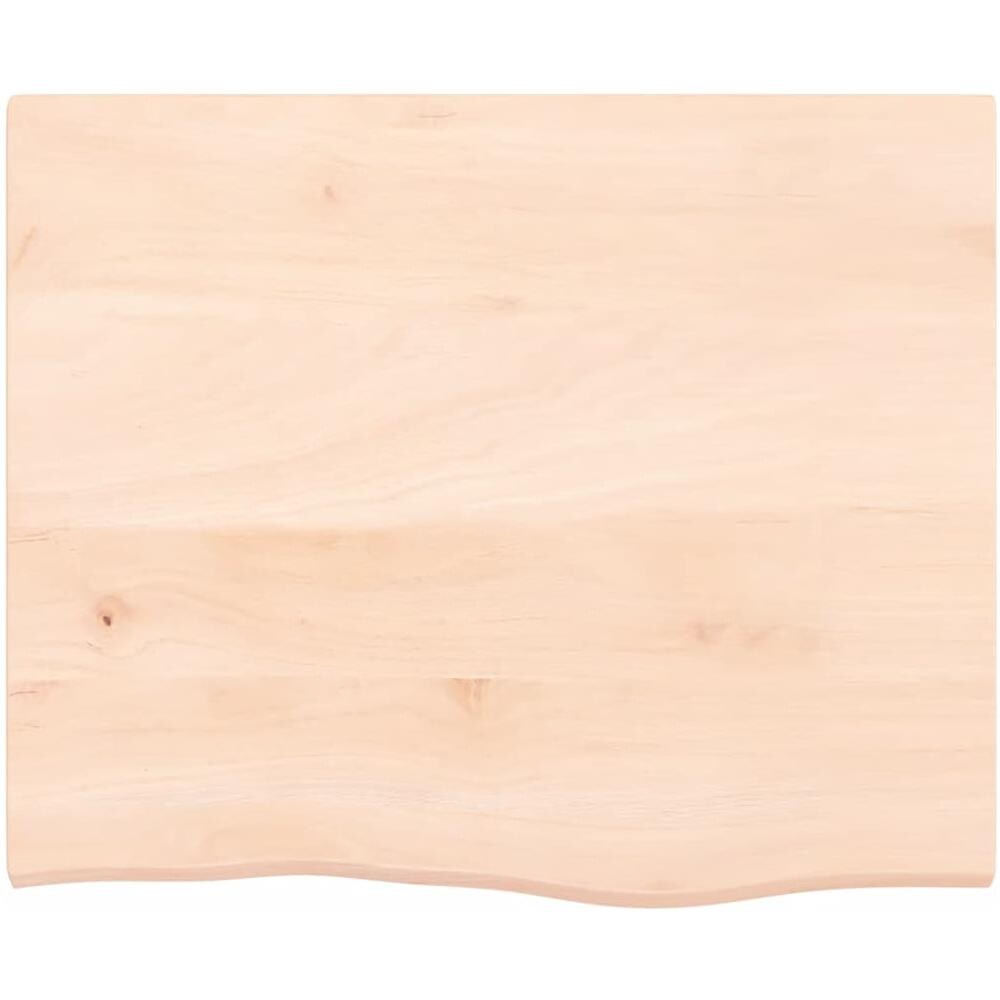 Piano per Tavolo 60x50x2 cm in Rovere Massello Non Trattato - Foto 3