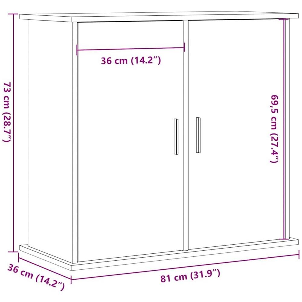 Supporto Acquario 81x36x73 cm in Legno Multistrato Legno Antico - Foto 10