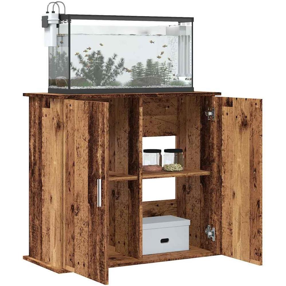 Supporto Acquario 81x36x73 cm in Legno Multistrato Legno Antico - Foto 2