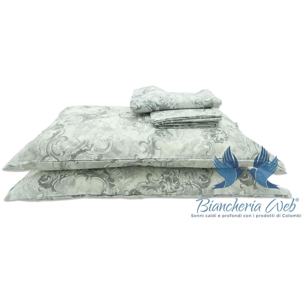 Copripiumino Sacco Piumone In 100% Cotone Disegno Vigata Matrimoniale Grigio - Foto 4