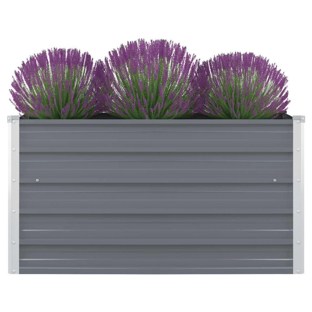 Letto di Coltura Rialzato 100x100x45 cm Acciaio Zincato Grigio - Foto 1