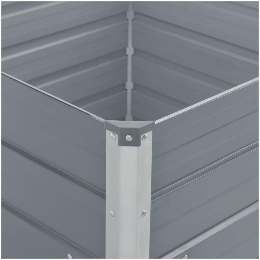 Letto di Coltura Rialzato 100x100x45 cm Acciaio Zincato Grigio - Foto 2