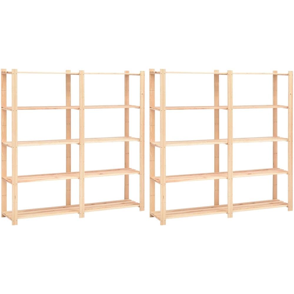 Scaffali A 5 Livelli 2 Pz 80x38x170 Cm Massello Pino Fsc 500 Kg - Foto 1