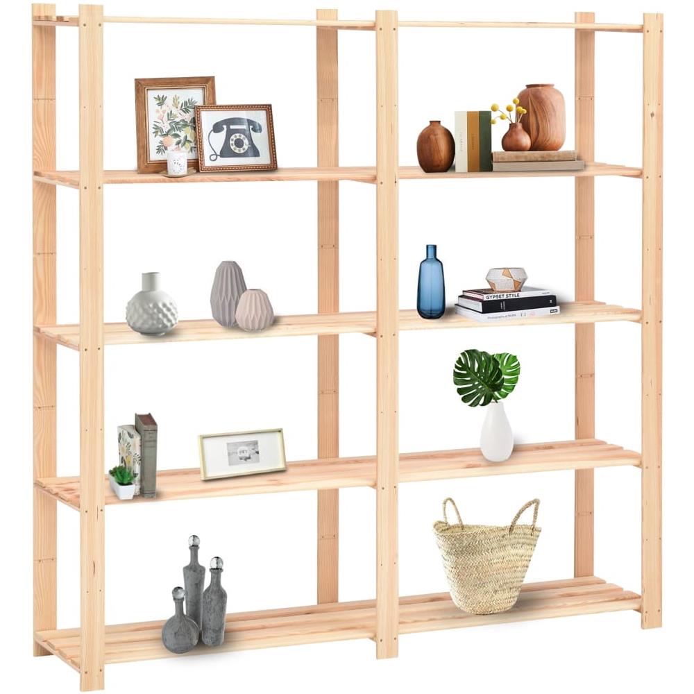 Scaffali A 5 Livelli 2 Pz 80x38x170 Cm Massello Pino Fsc 500 Kg - Foto 2