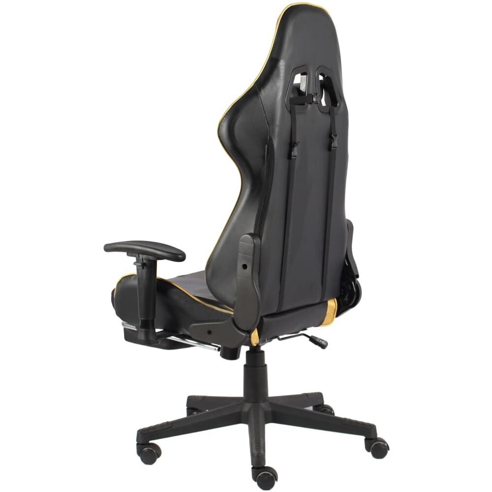 Sedia da Gaming Girevole con Poggiapiedi Oro in PVC - Foto 9