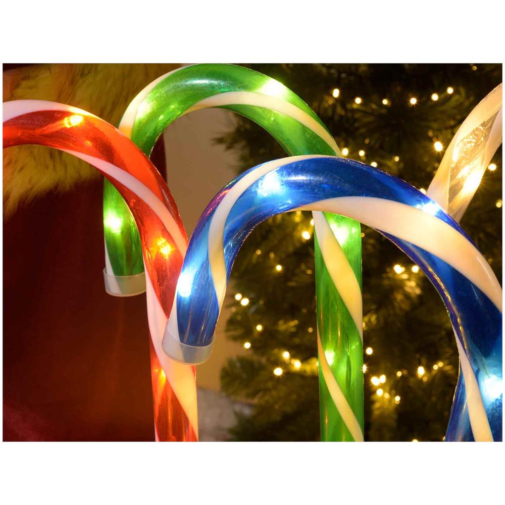 Bastoncini Natalizi Con 50 Luci Led Set Da 5 Bastoncini Natalizi Luminosi Decorazioni Natalizie Per Casa Vetrine E Negozi Luci Di Natale - Foto 2