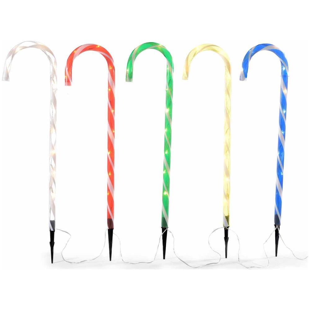 Bastoncini Natalizi Con 50 Luci Led Set Da 5 Bastoncini Natalizi Luminosi Decorazioni Natalizie Per Casa Vetrine E Negozi Luci Di Natale - Foto 1