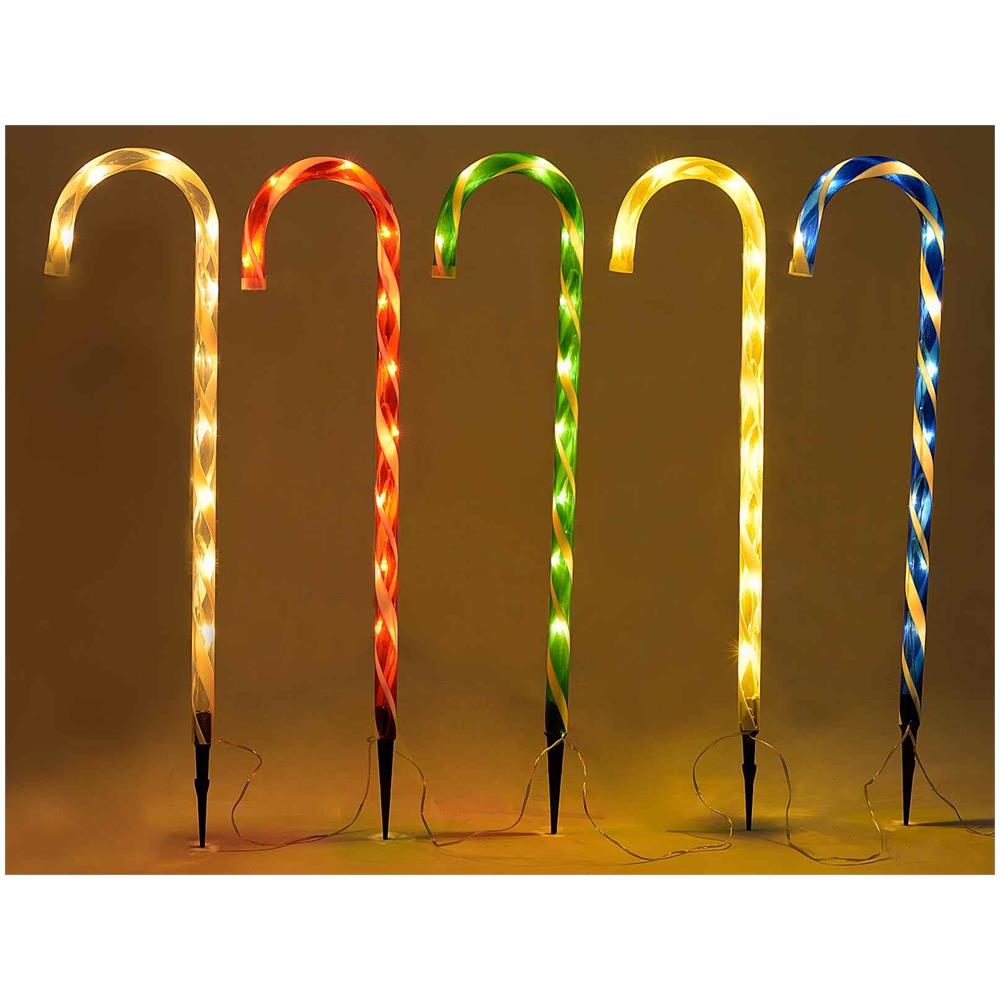 Bastoncini Natalizi Con 50 Luci Led Set Da 5 Bastoncini Natalizi Luminosi Decorazioni Natalizie Per Casa Vetrine E Negozi Luci Di Natale - Foto 3