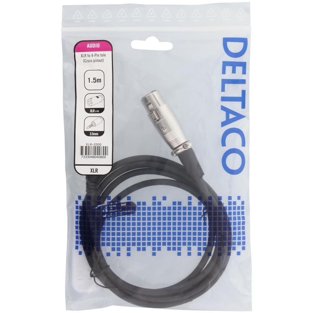 Xlr A Teleobiettivo A 4 Pin (pinout Cisco), 1,5 M, Nero - Foto 2