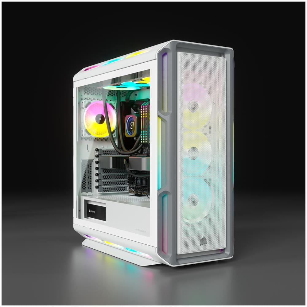 iCUE 5000T RGB Tempered Glass Mid-Tower Smart Case, White - Foto 2