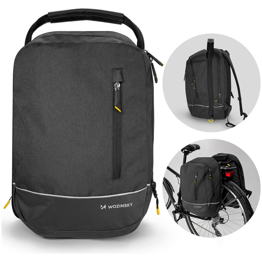 Borsa Da Bicicletta In Due Pezzi Zaino 2in1 30l Nero (wbb30bk)  - Foto 1