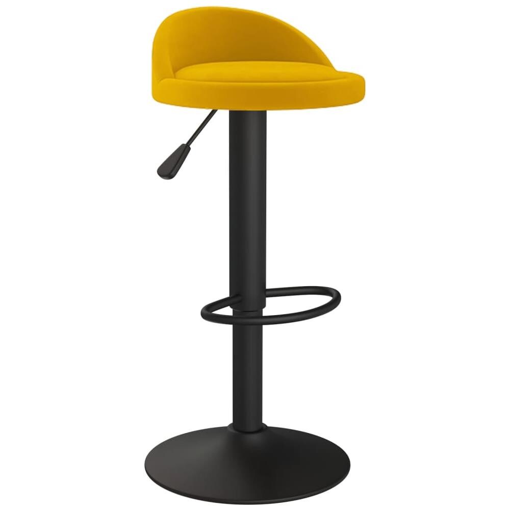 Sgabello Da Bar Giallo In Velluto - Foto 1