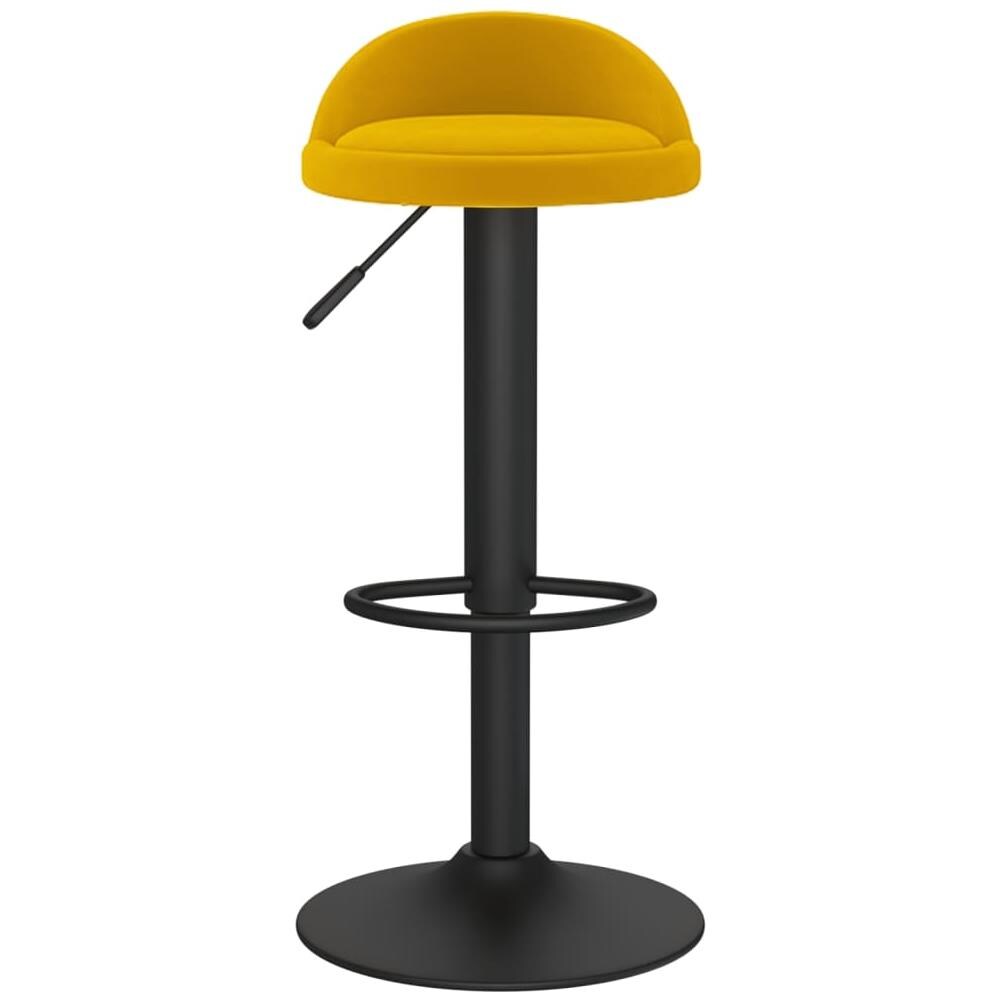 Sgabello Da Bar Giallo In Velluto - Foto 2