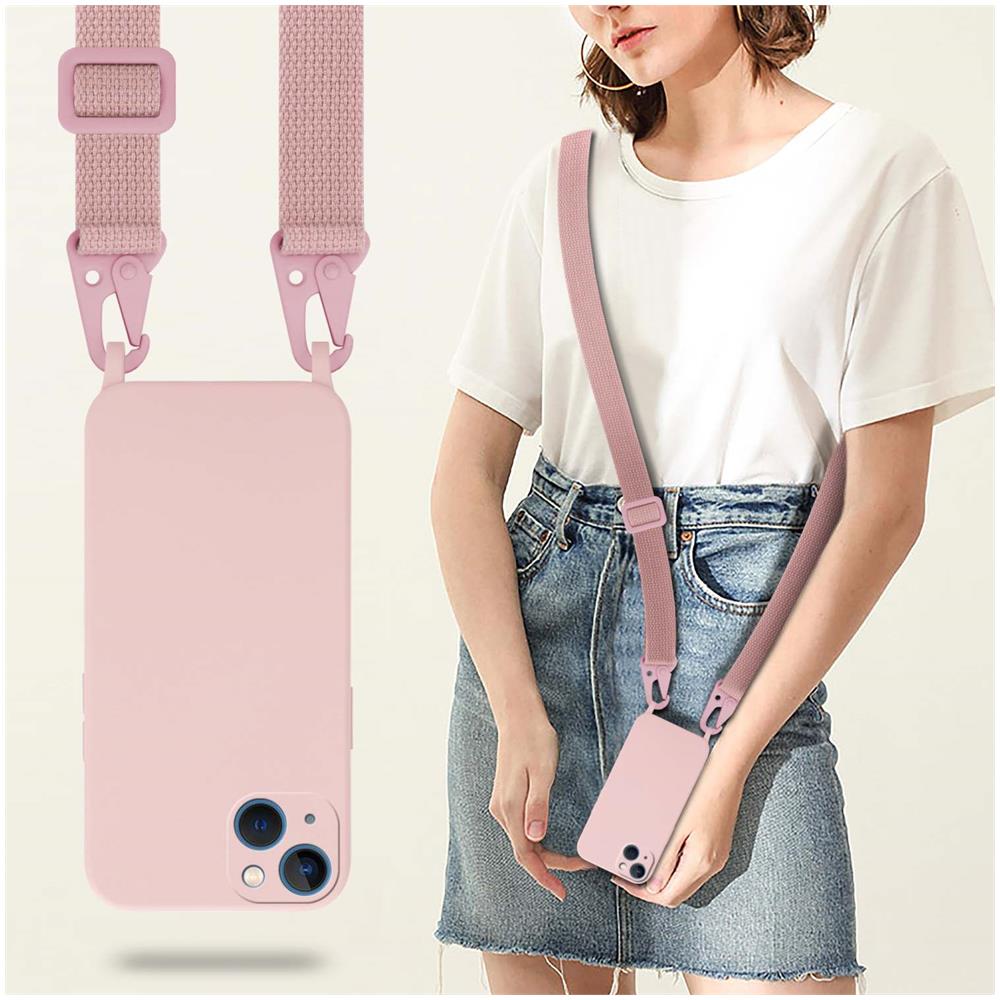 Catena Di Telefoni Cellulari Compatibile Con Apple Iphone 13 In Liquid Rosa - Coperchio Di Protezione In Silicone Con Cordino Regolabile In Lunghezza - Foto 7