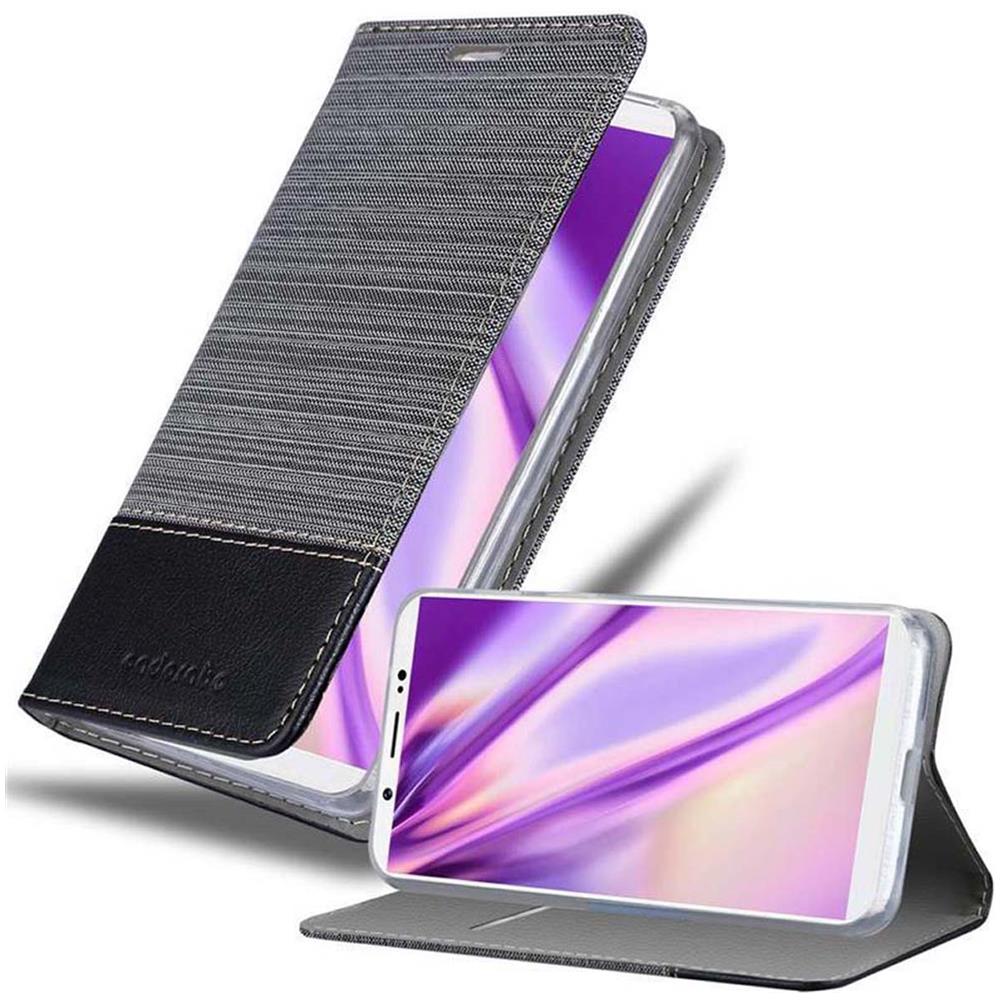 Custodia Compatibile Con Vivo V7 Plus In Grigio Nero - Coperchio Protettiva Con Chiusura Magnetica, Funzione Stand E Tasca Per Le Carte - Foto 1