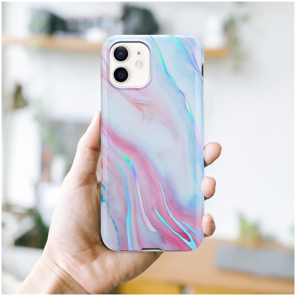 Custodia Compatibile Con Apple Iphone 12 / Iphone 12 Pro In Marmo Rosa Bianco No. 15 - Coperchio Protettivo In Silicone Tpu Con Motivo A Mosaico - Foto 7