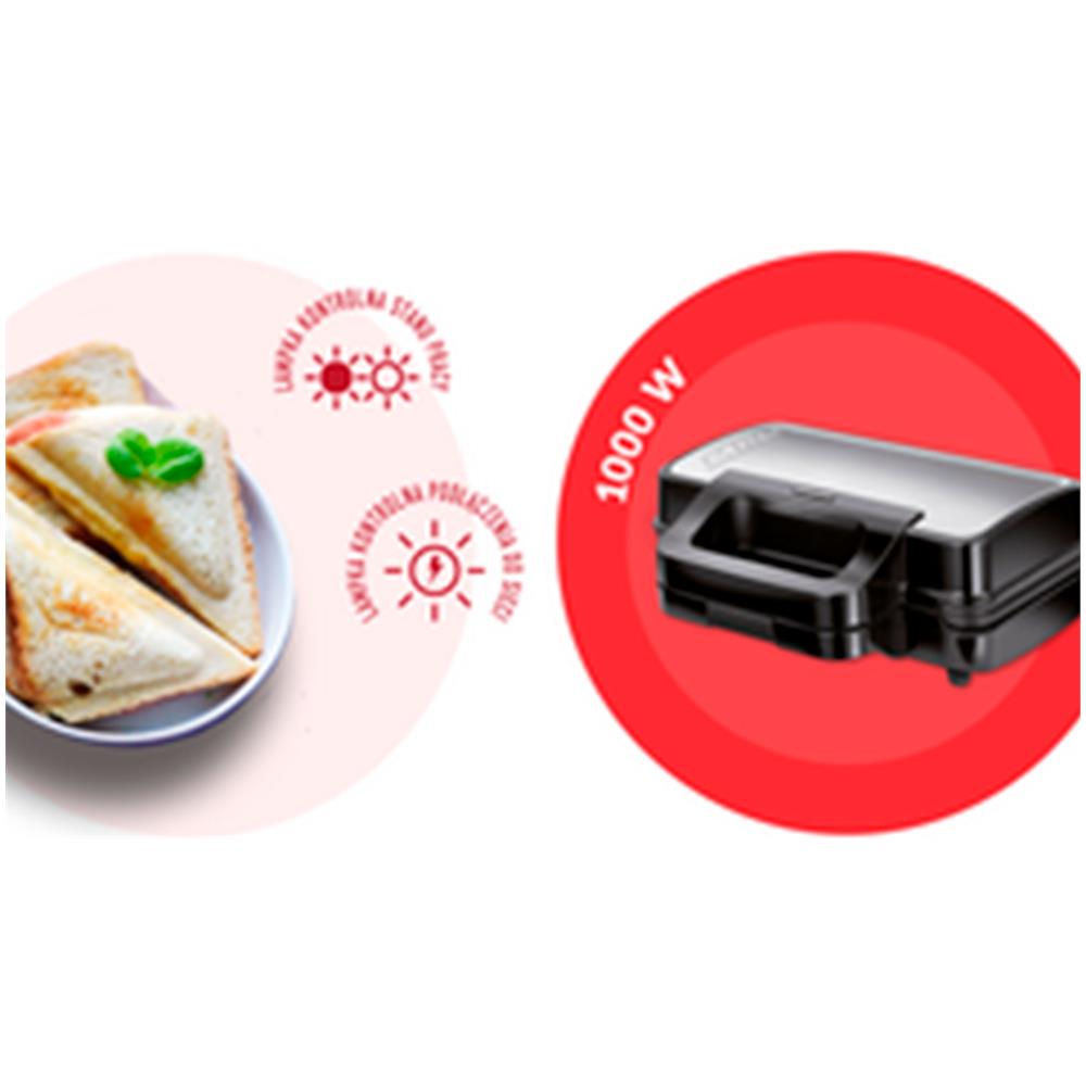 Sandwich Maker MOP-43M con piastre per Waffle, Grill con potenza 1000 W Colore Nero / Inox - Foto 7