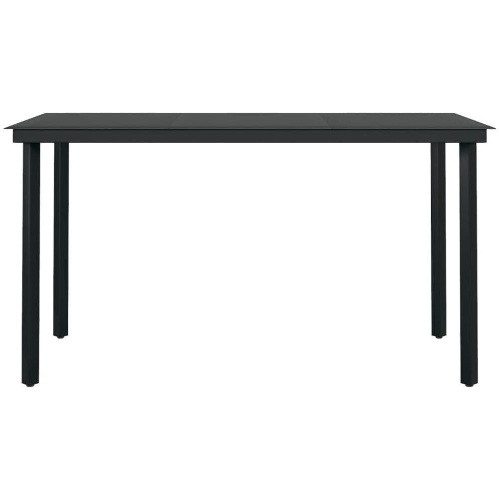 Tavolo Da Giardino Nero 140x70x74 Cm In Acciaio E Vetro - Foto 3