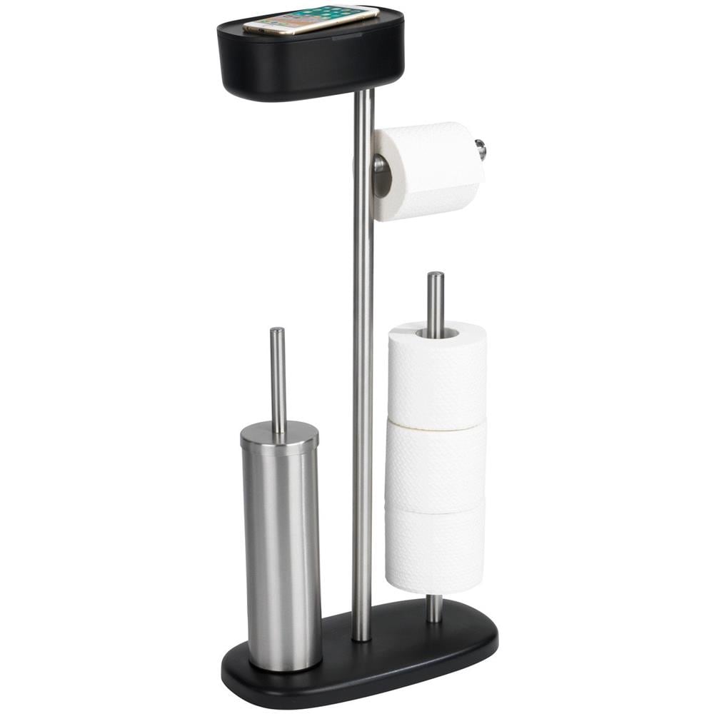 Porta Carta E Scopino Wc Con Ripiano E Cestello Rivazza, 4in1, Nero, Wenko - Foto 1