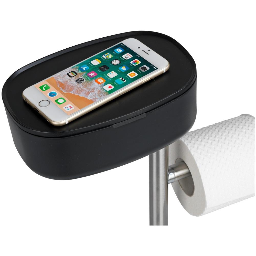Porta Carta E Scopino Wc Con Ripiano E Cestello Rivazza, 4in1, Nero, Wenko - Foto 2