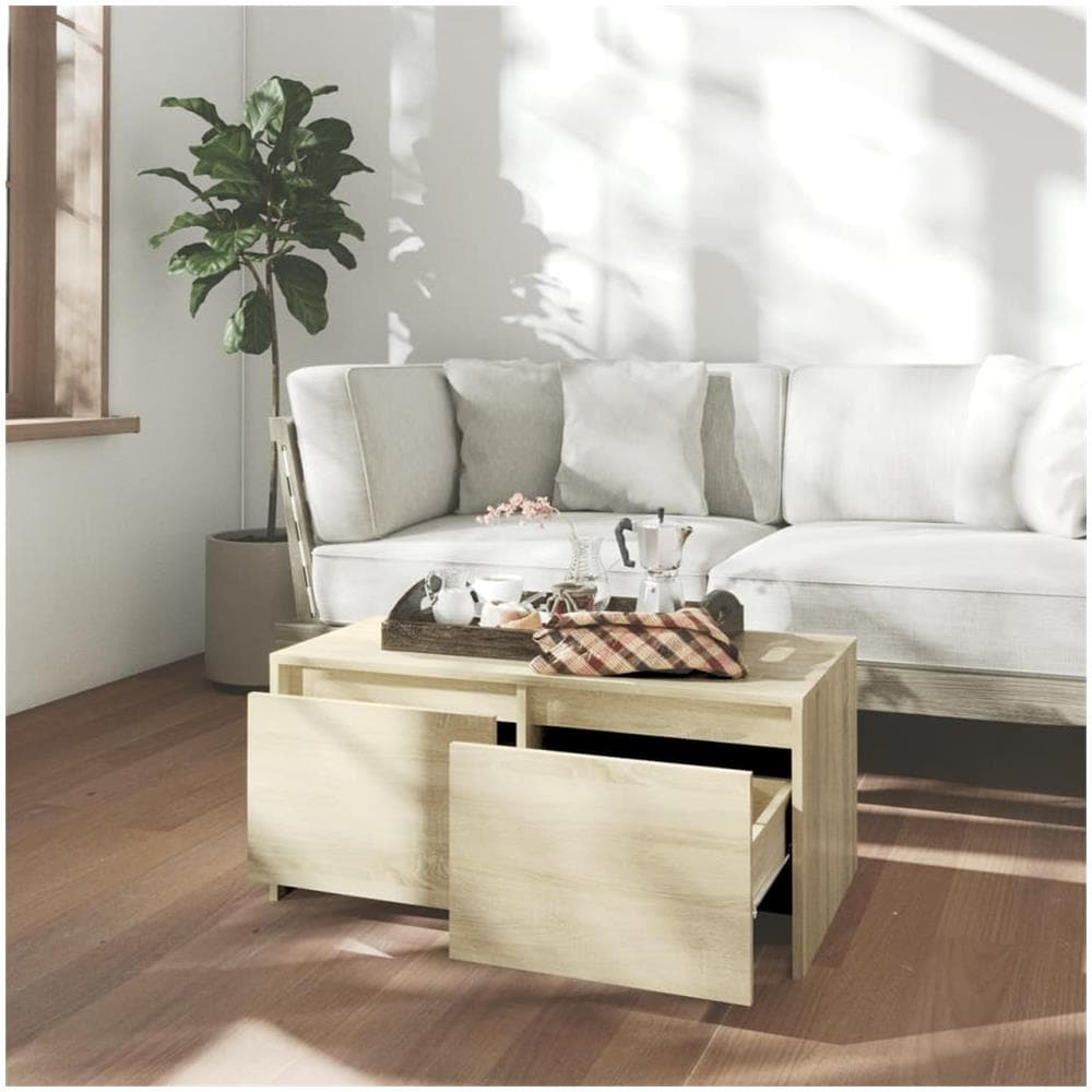 Tavolino da Salotto Rovere Sonoma 90x50x41,5 cm in Truciolato - Foto 3