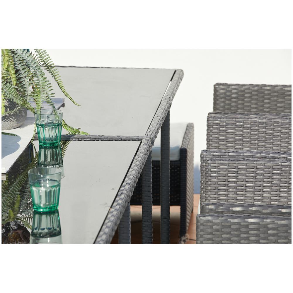 Salotto Da Giardino A Incasso 12 Posti Resina Intrecciata Grigio/bianco Miami - Foto 8
