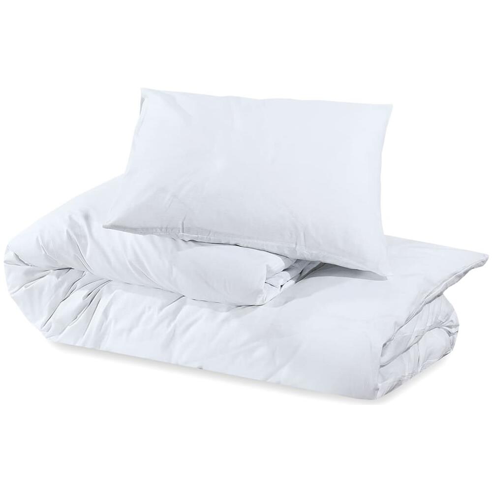 Set Copripiumino Bianco 155x220 Cm In Microfibra Leggera - Foto 1