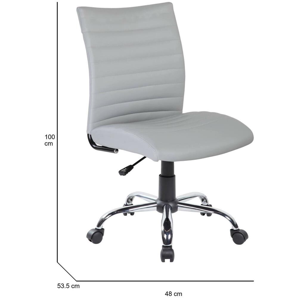 Sedia Da Ufficio Newcastle, Poltrona Operativa, Seduta Ergonomica Da Ufficio, 54x48h90/100 Cm, Grigio - Foto 2