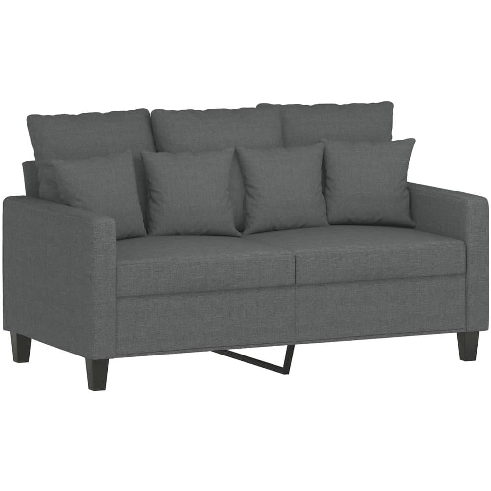 Set Di Divani 3 Pz Con Cuscini Grigio Scuro In Tessuto - Foto 3
