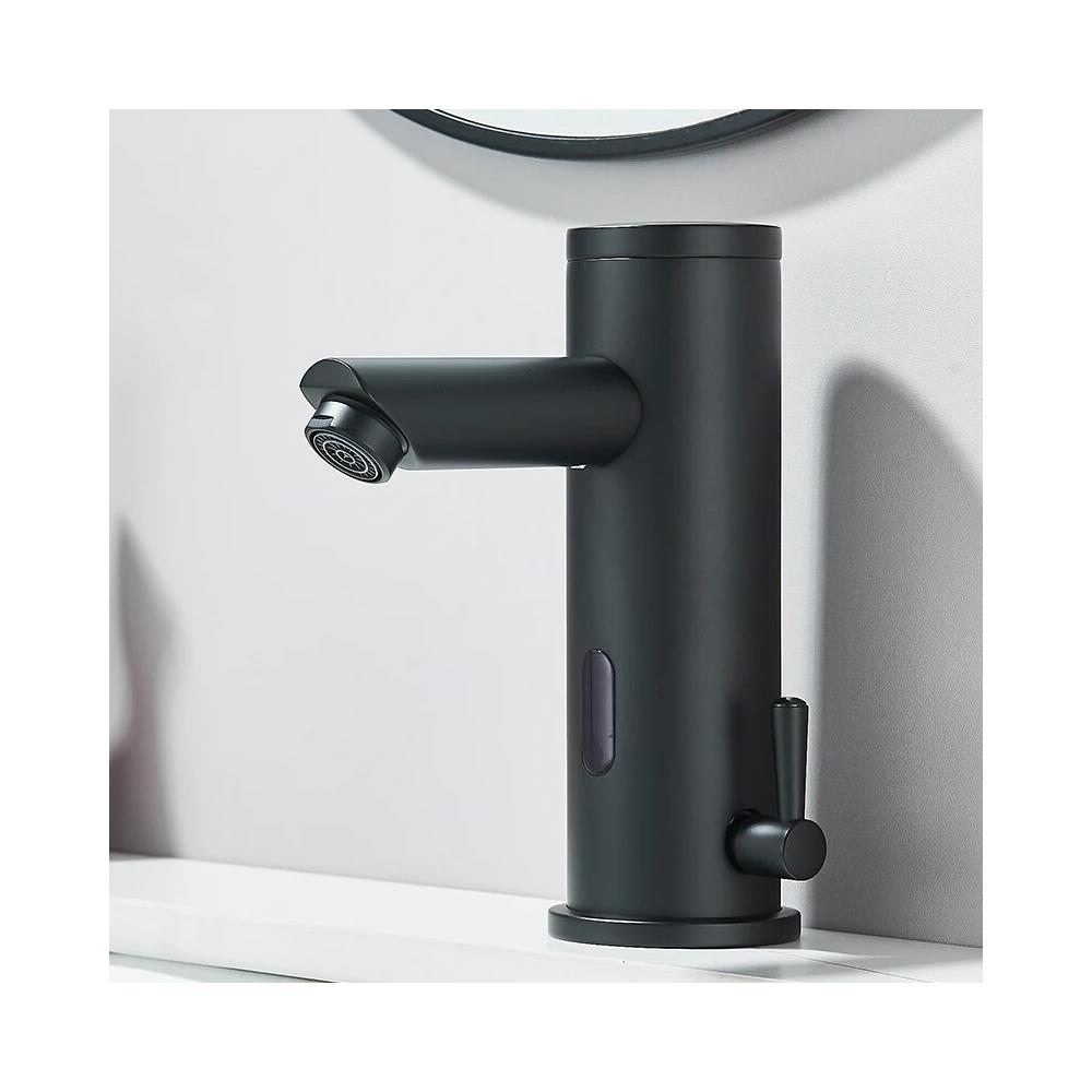 Rubinetto per lavabo da bagno, Blackswan, tipo M353, modello nero opaco con sensore, misura 18 cm - Foto 2