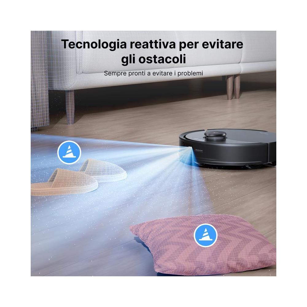 Q10 PF+ Robot Aspirapolvere, 10.000 Pa HyperForce, doppio sistema anti-groviglio,tecnologia reattiva per evitare gli ostacoli,doppia spazzola antigroviglio,Nero - Foto 2