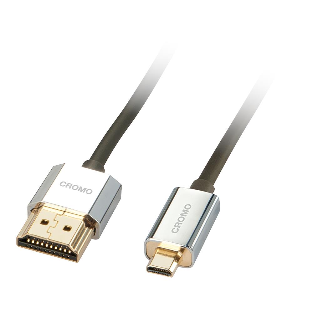 Cavo Slim HDMI High Speed A / D CROMO®, 1m - Foto 3