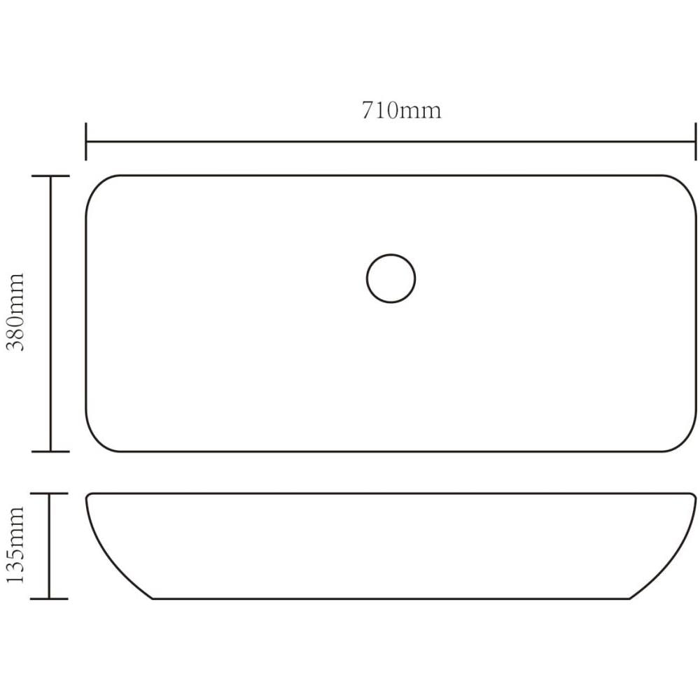 Lavello Bianco In Ceramica Di Lusso A Forma Rettangolare 71 X 39 Cm - Foto 6