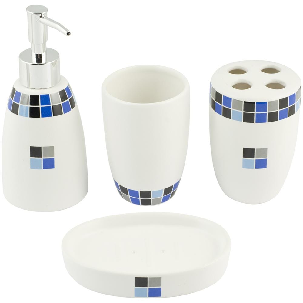 Set Bagno 4 Pezzi Ceramica Decor Lilly Arredo Bagno - Foto 1